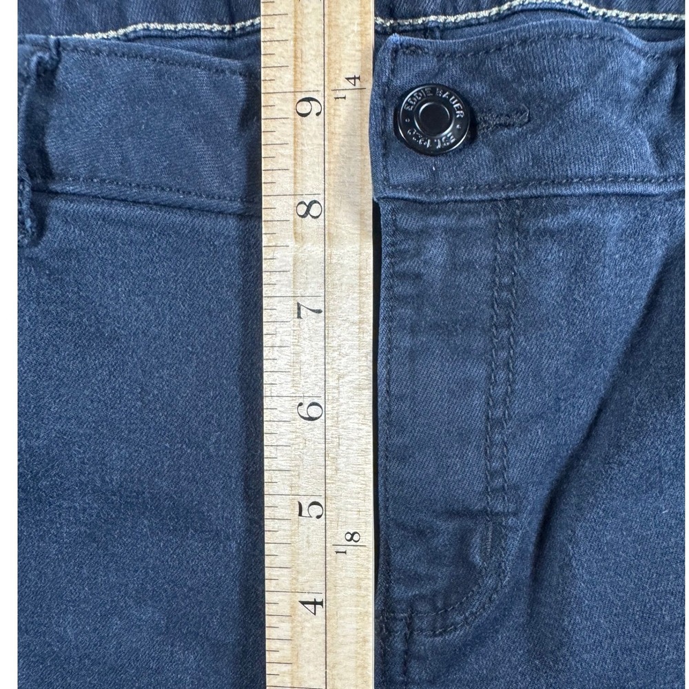 Eddie Bauer Slightly Curvy Slim Straight Pants Women 12 Blue Stretch Casual Navy - Picture 4 of 15